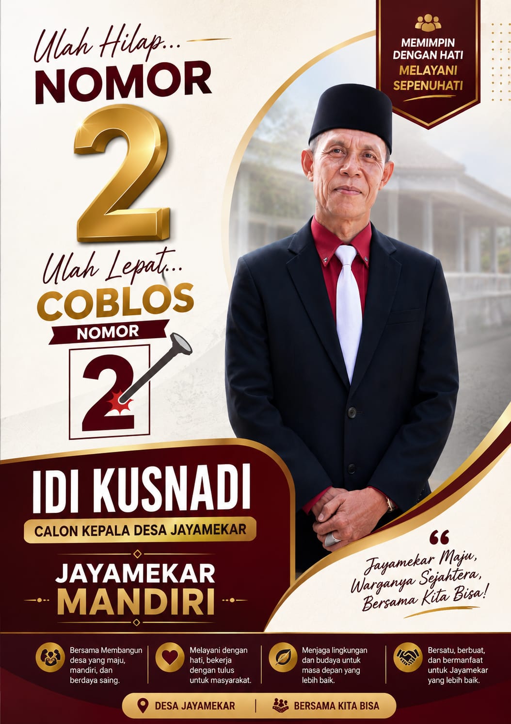 IDI KUSNADI SIAP MELANJUTKAN PEMBANGUNAN DESA JAYAMEKAR